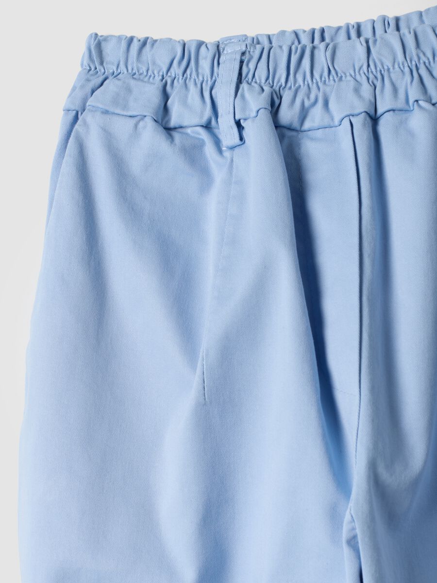 Light blue regular-fit stretch cotton trousers_5