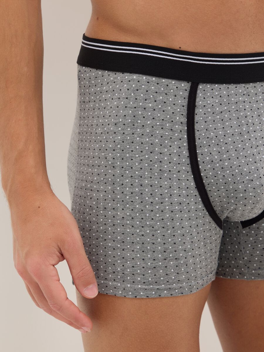 Tripack boxer midi multicolor a quadri in cotone organico elasticizzato regular fit_3