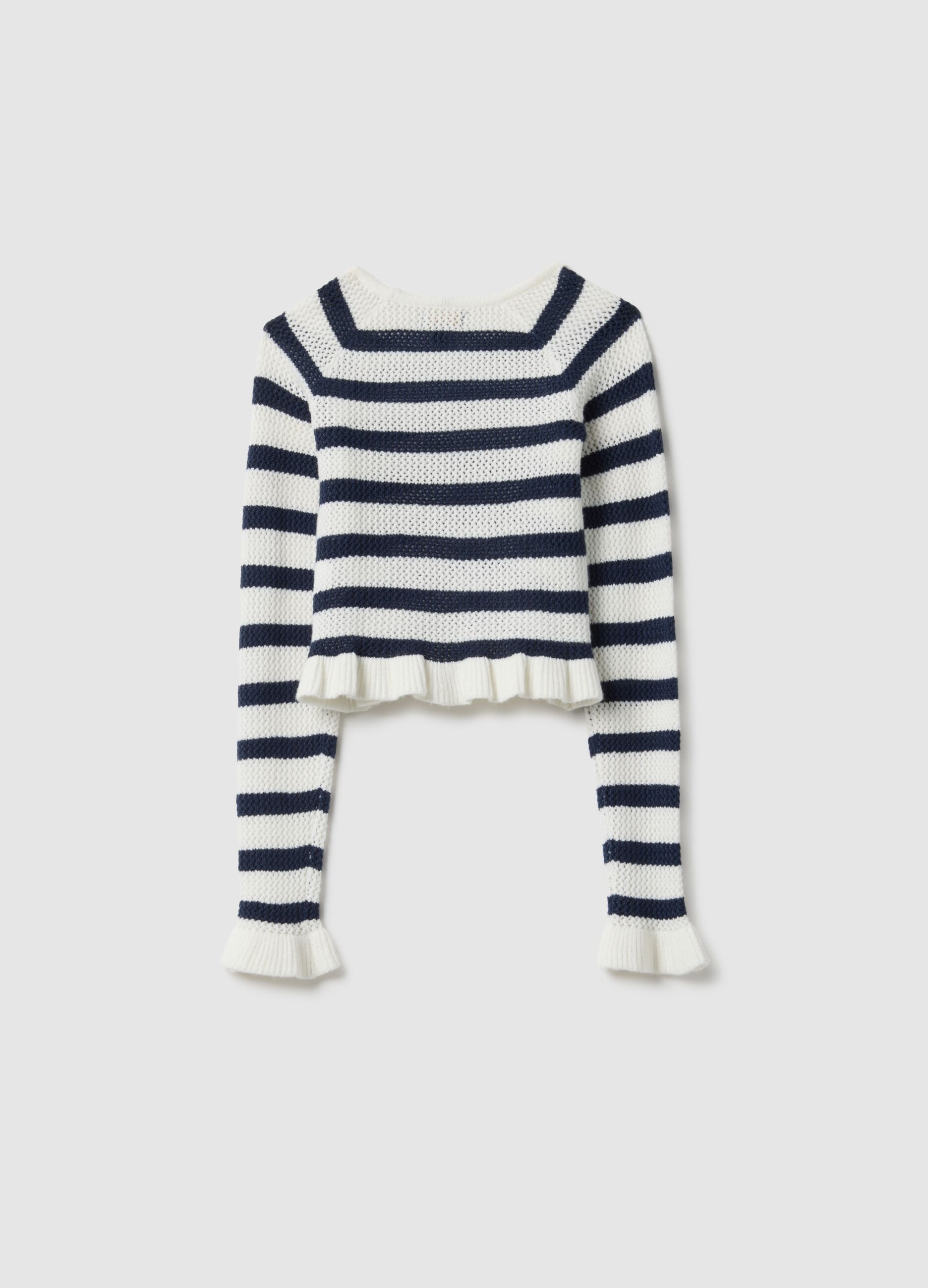 Girl's multicolour striped viscose blend fitted top