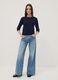 Blue crew-neck jumper in viscose blend_1