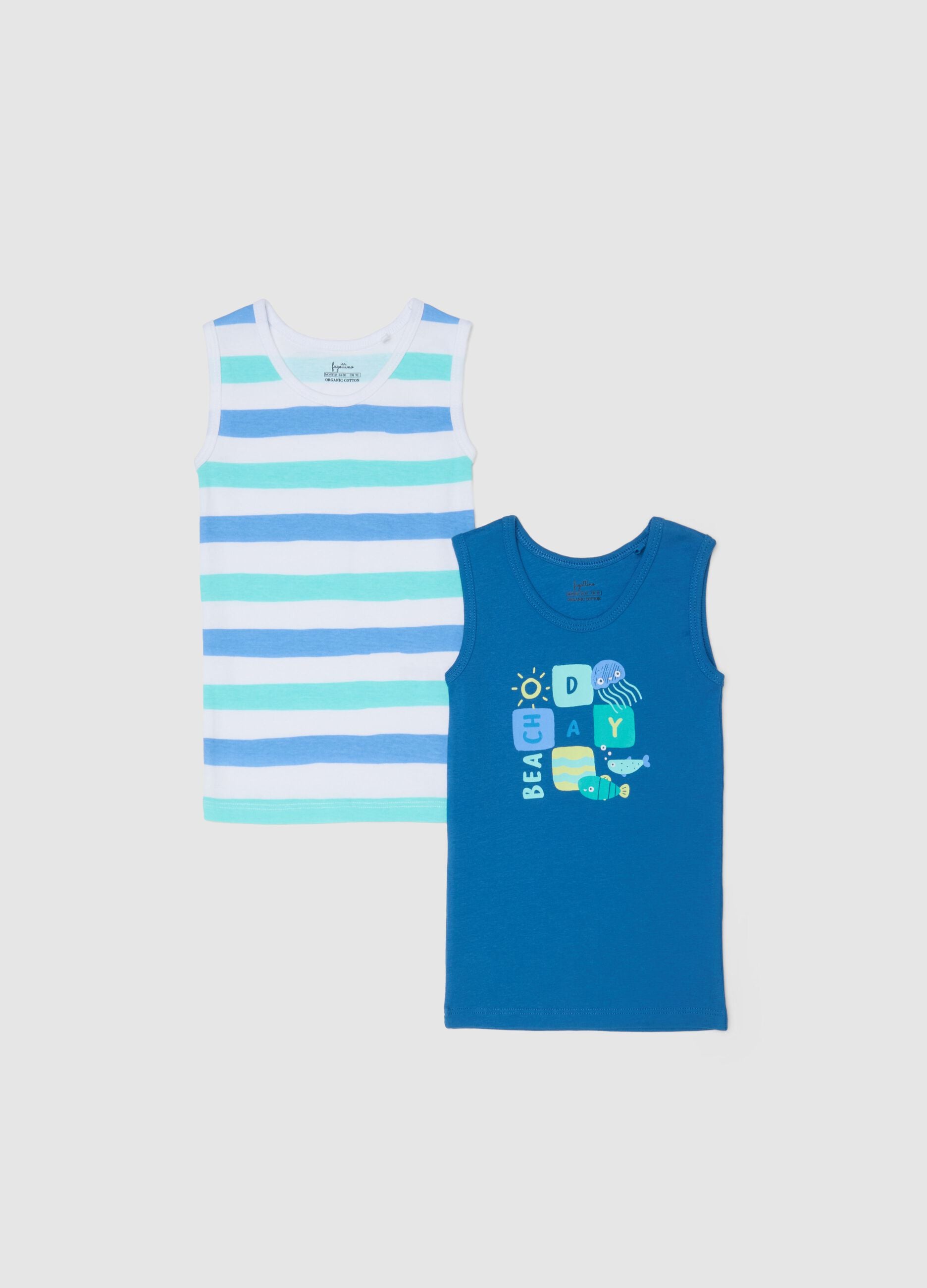 Twin pack multicolour pure cotton vests for newborns regular fit