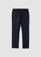 Navy slim-fit stretch viscose twill chino trousers_6
