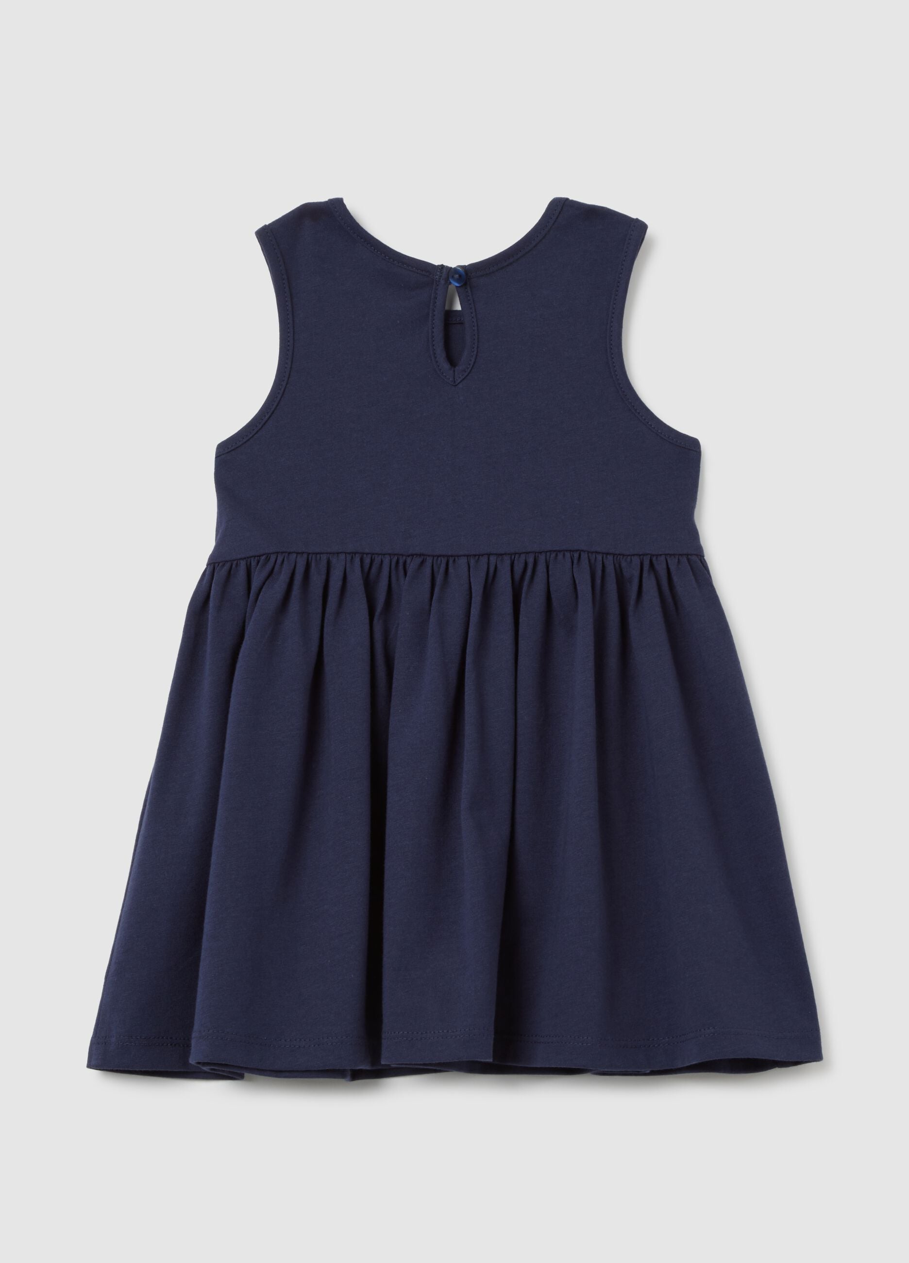 Girls&rsquo; blue 100% cotton dress with regular fit