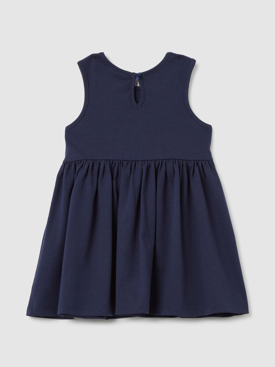 Girls&rsquo; blue 100% cotton dress with regular fit_1