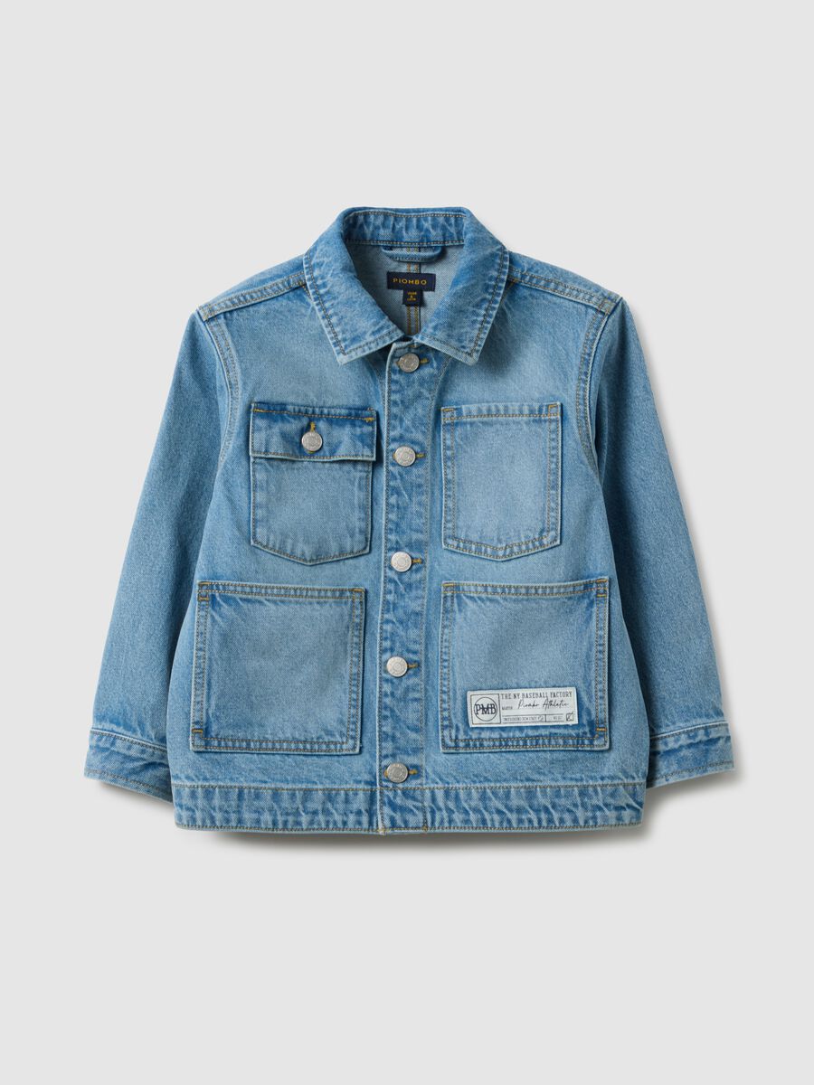Child's regular fit blue denim pure cotton jacket_3