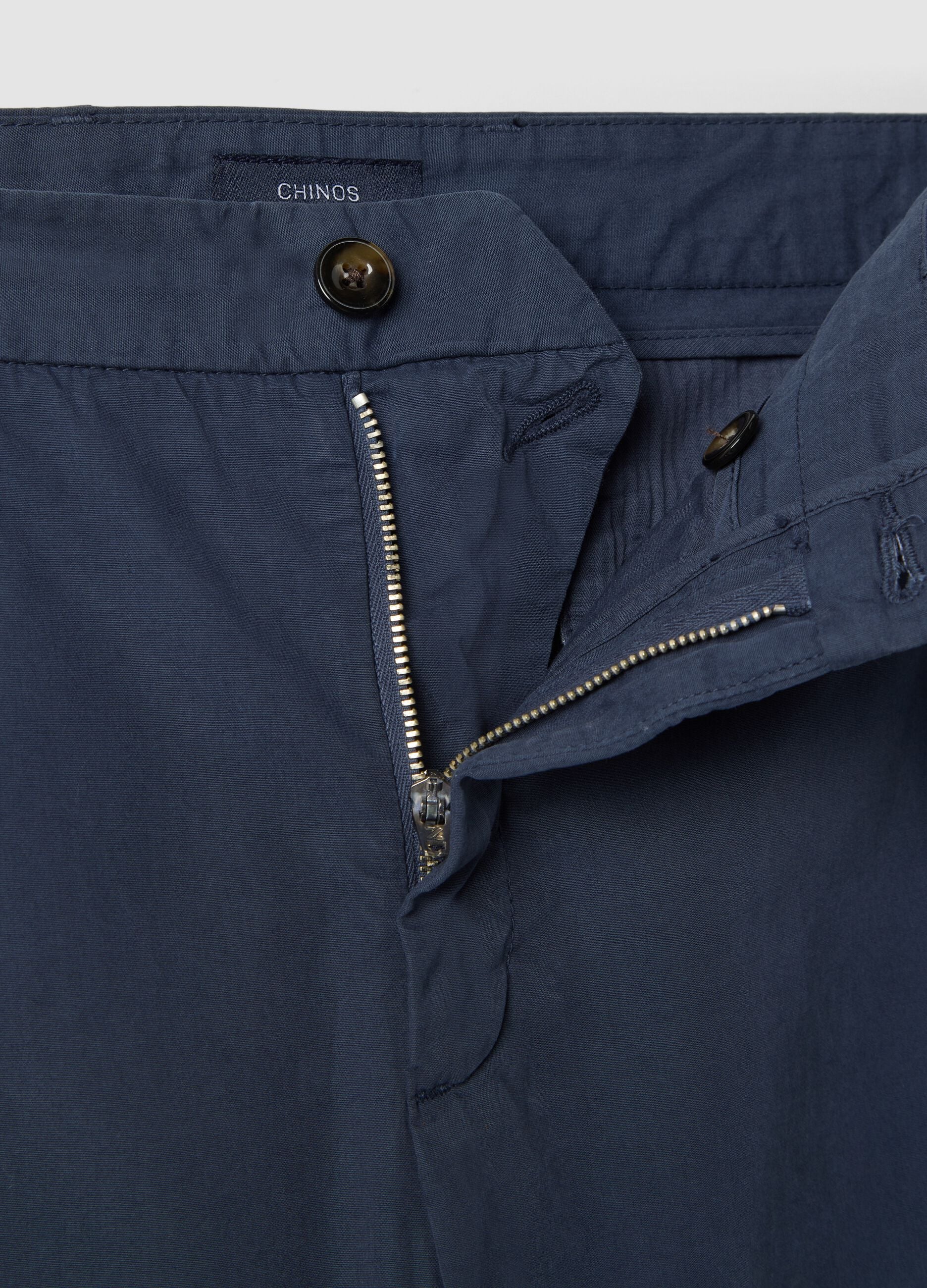 Blue pure cotton carrot-fit chinos