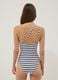 Blue striped stretch fabric swimsuit_2