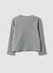 Grey organic cotton T-shirt with front print for girls_3