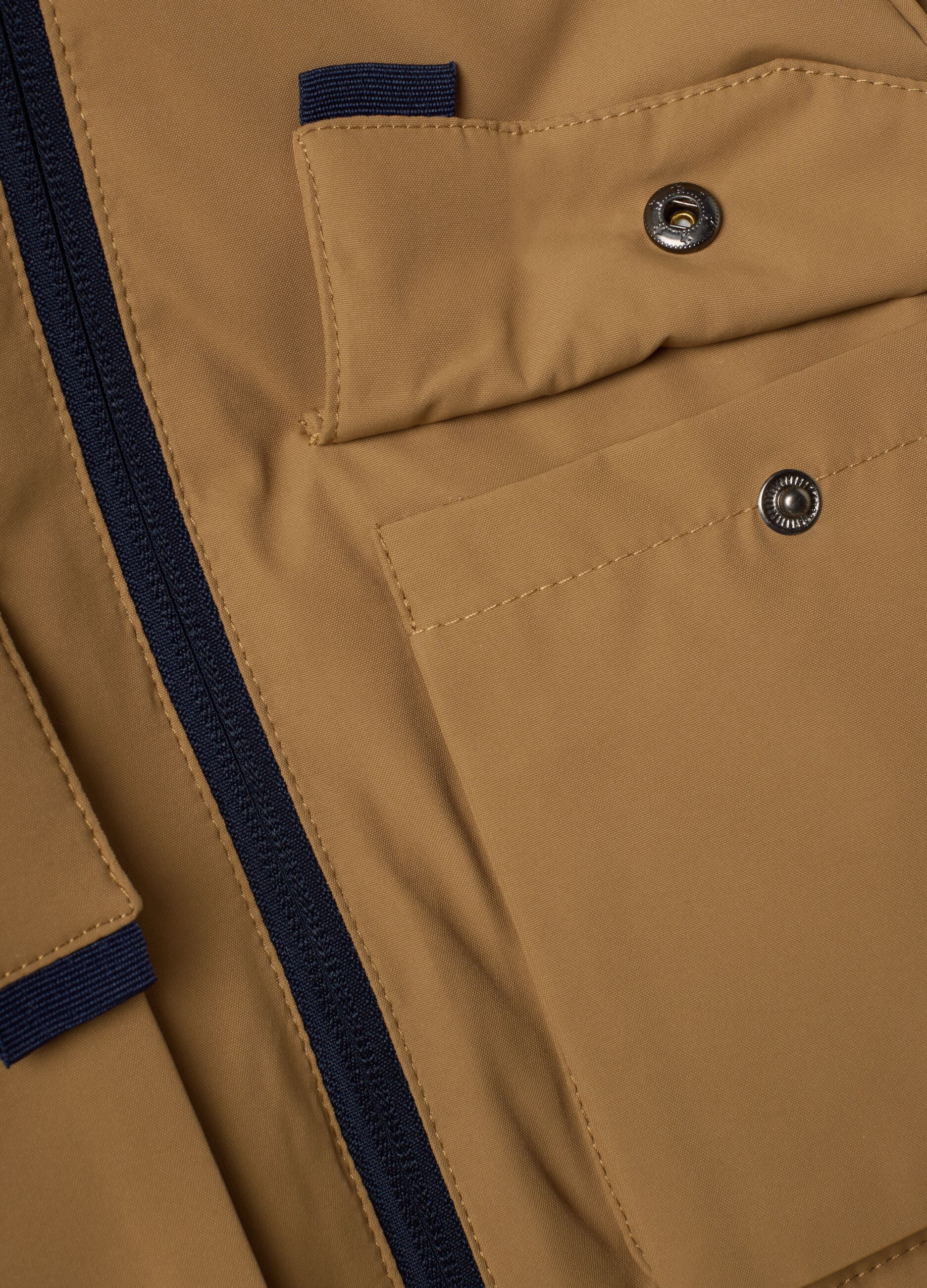 Brown padded hooded zip-up jacket for boys