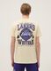Yellow pure cotton regular fit T-shirt with Lakers print_2