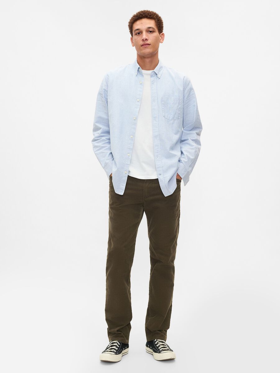 Straight-fit trousers in stretch corduroy_0