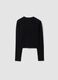 Black pure cotton T-shirt with applied stars, regular fit for girls_5