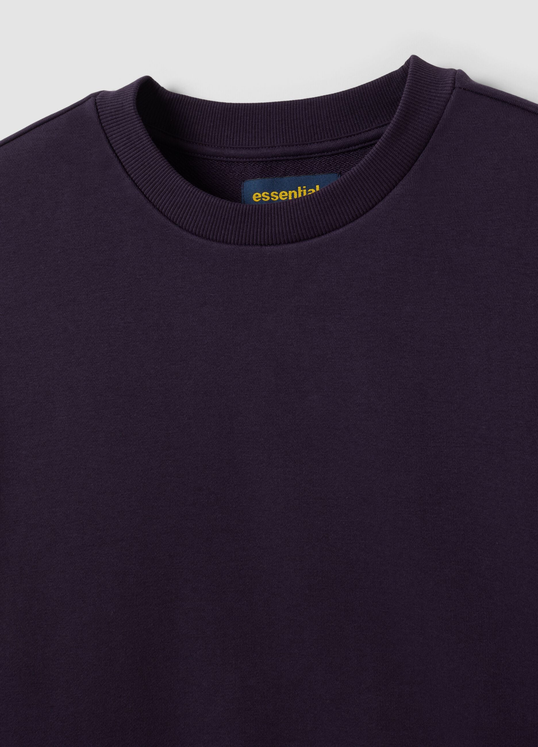 Purple cotton-blend crew-neck sweatshirt, regular fit