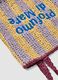 Multicolour striped beach bag in pure paper fabric with slogan_2