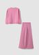 Pink cotton-blend crew-neck tracksuit with Stitch print for girls_1