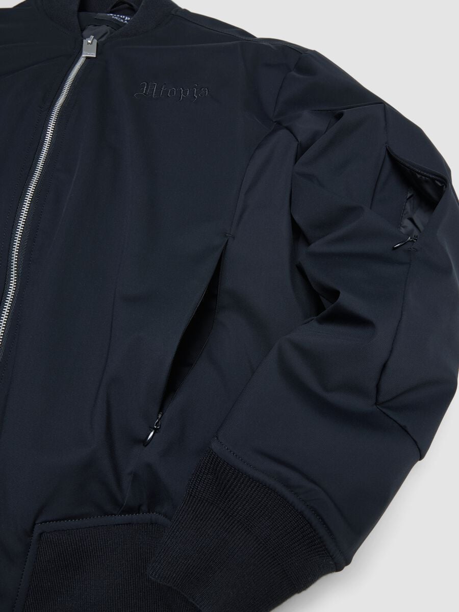 Black Nylon Bomber Jacket_6