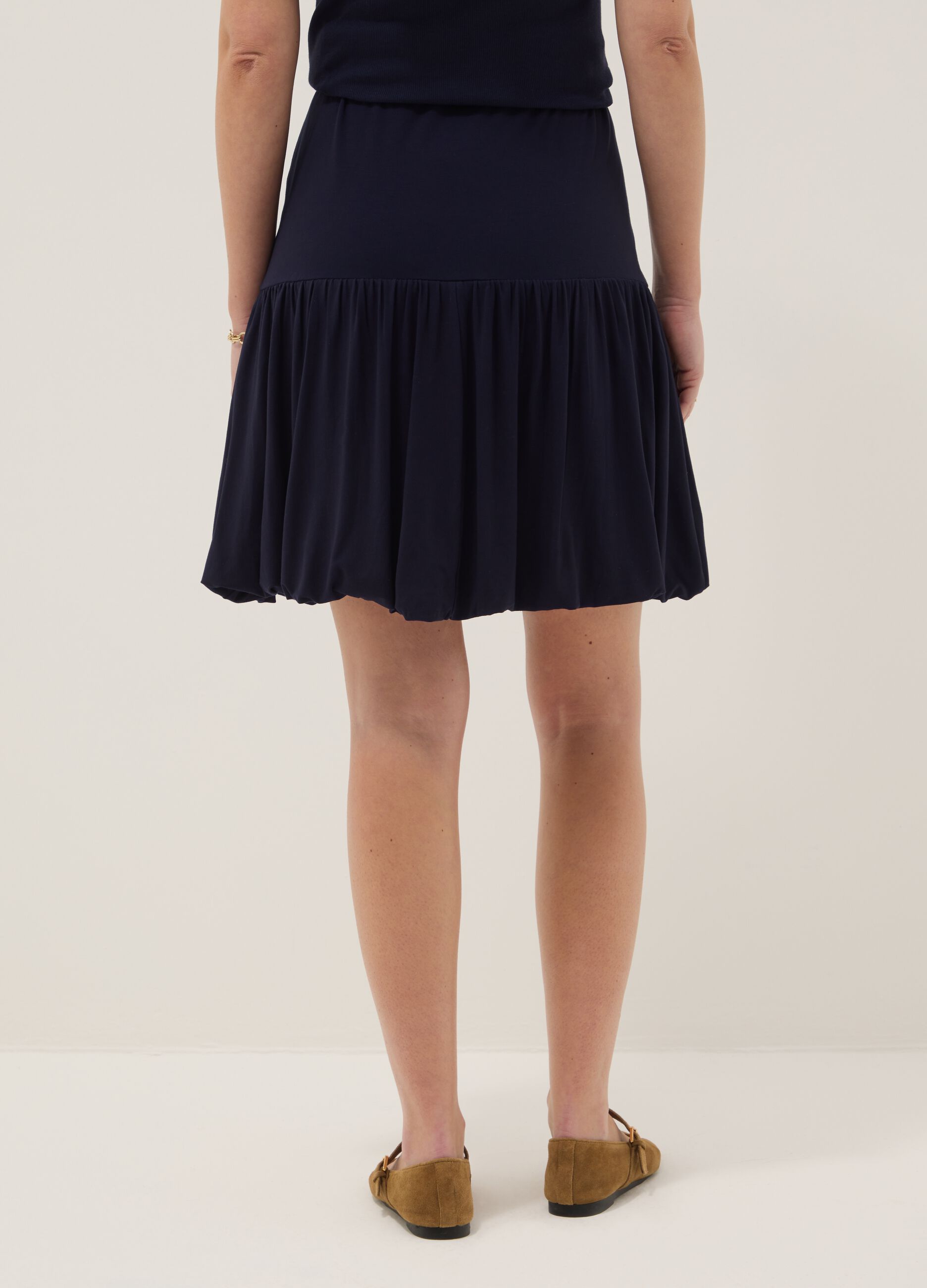 Blue maternity skirt in stretch viscose