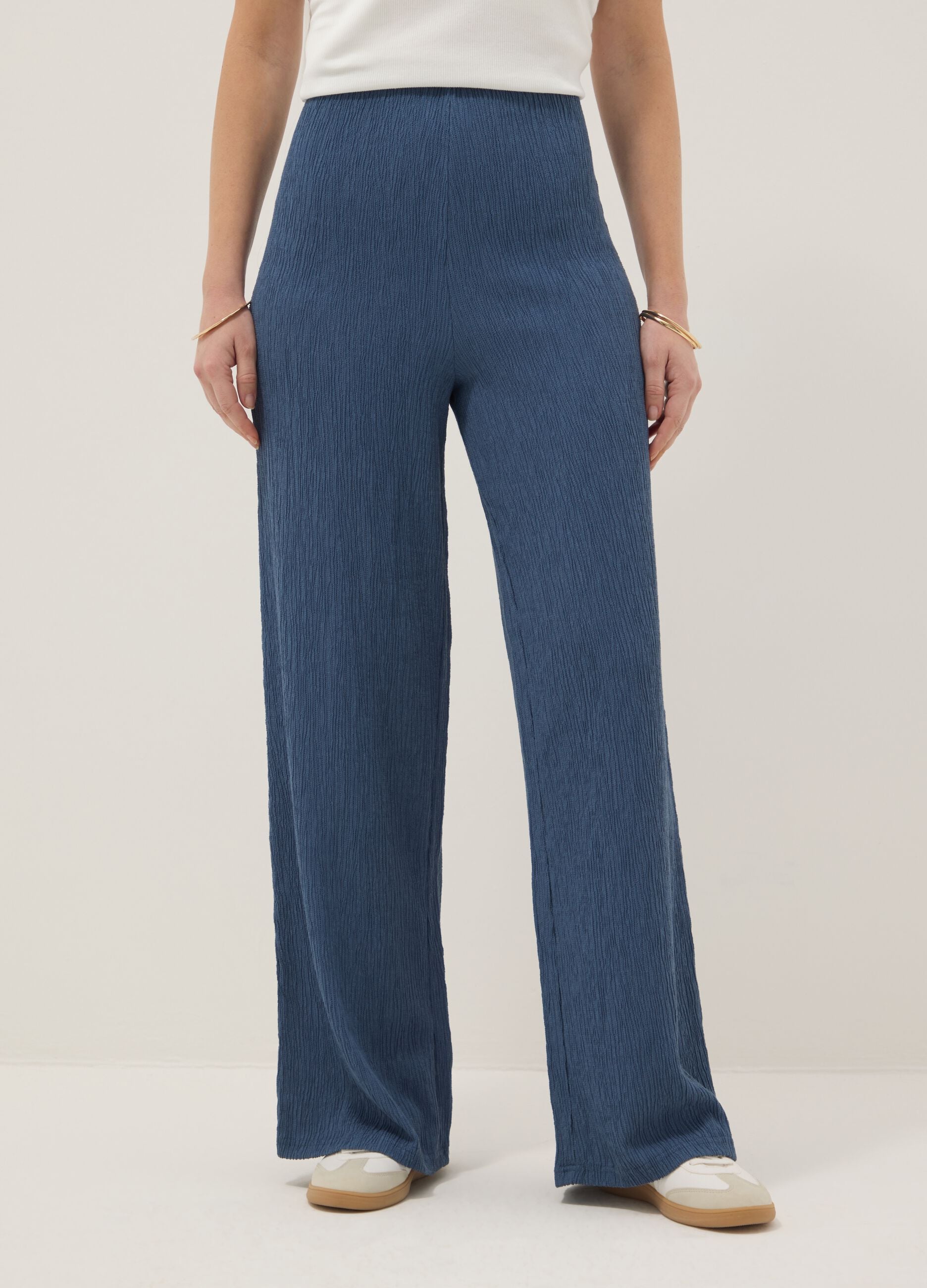 Blue relaxed fit maternity trousers in stretch viscose