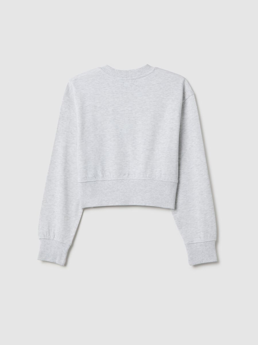 Grey pure cotton sweatshirt regular fit for girls_4