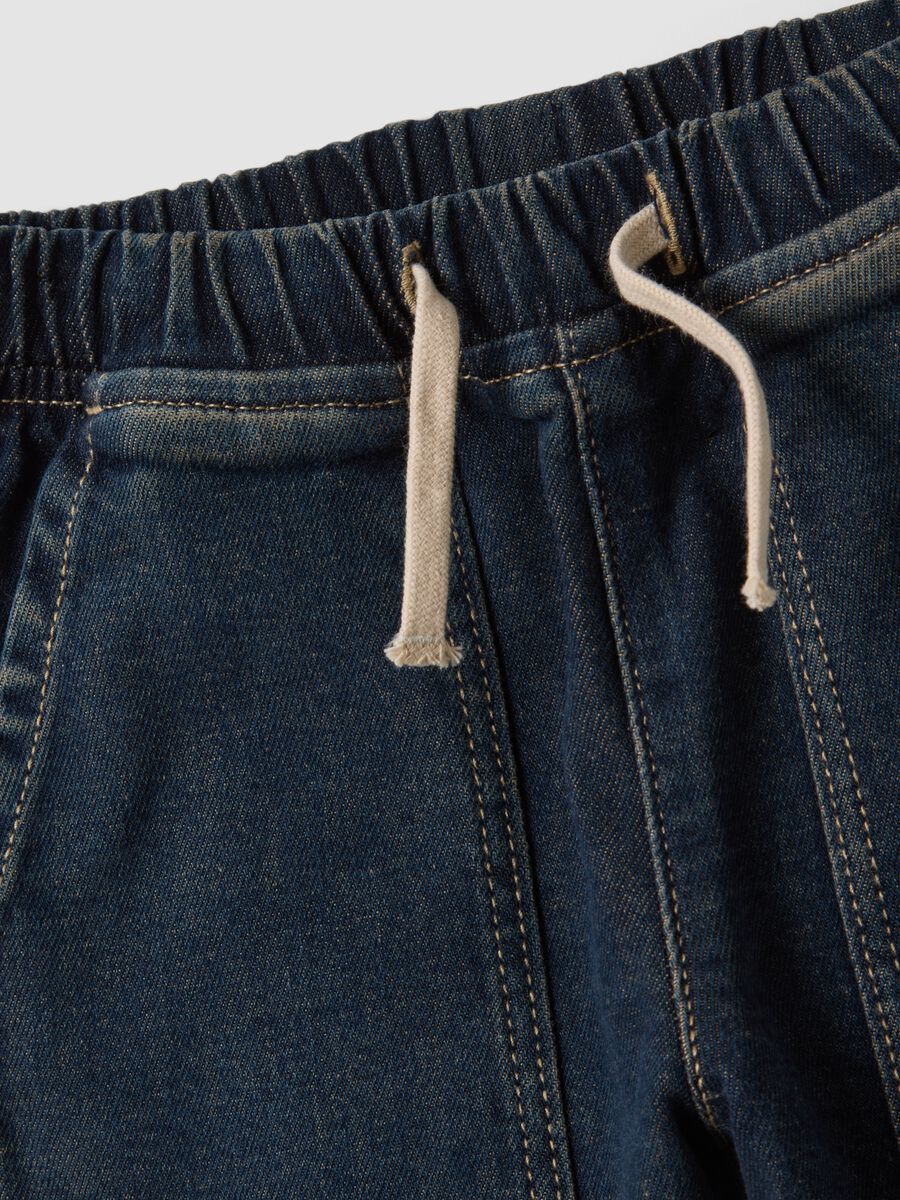 Blue stretch cotton balloon-fit trousers_2