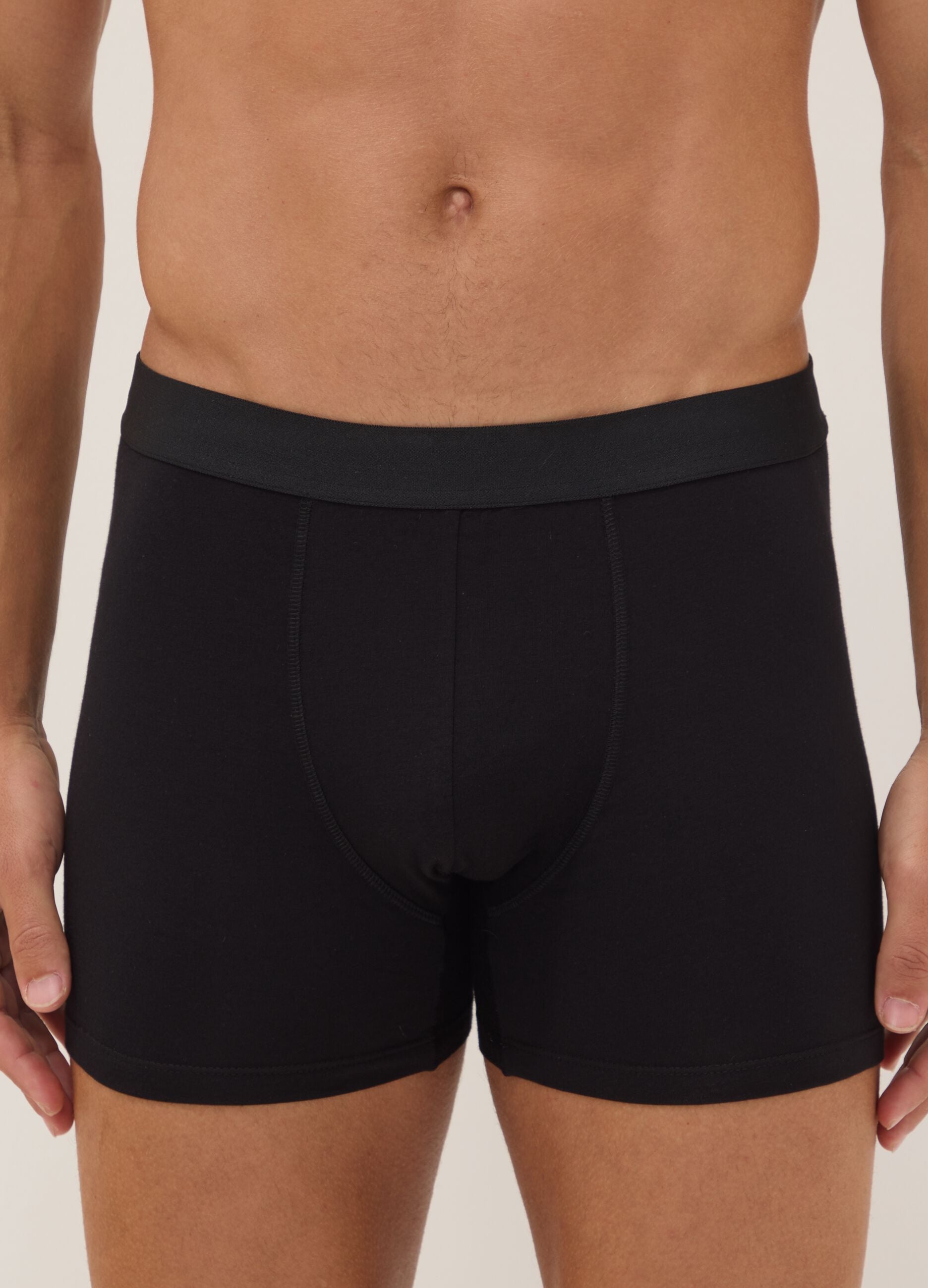 3-pack of black mid-length organic cotton boxers