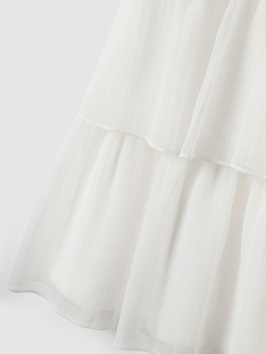 Girls' white regular-fit dress_3