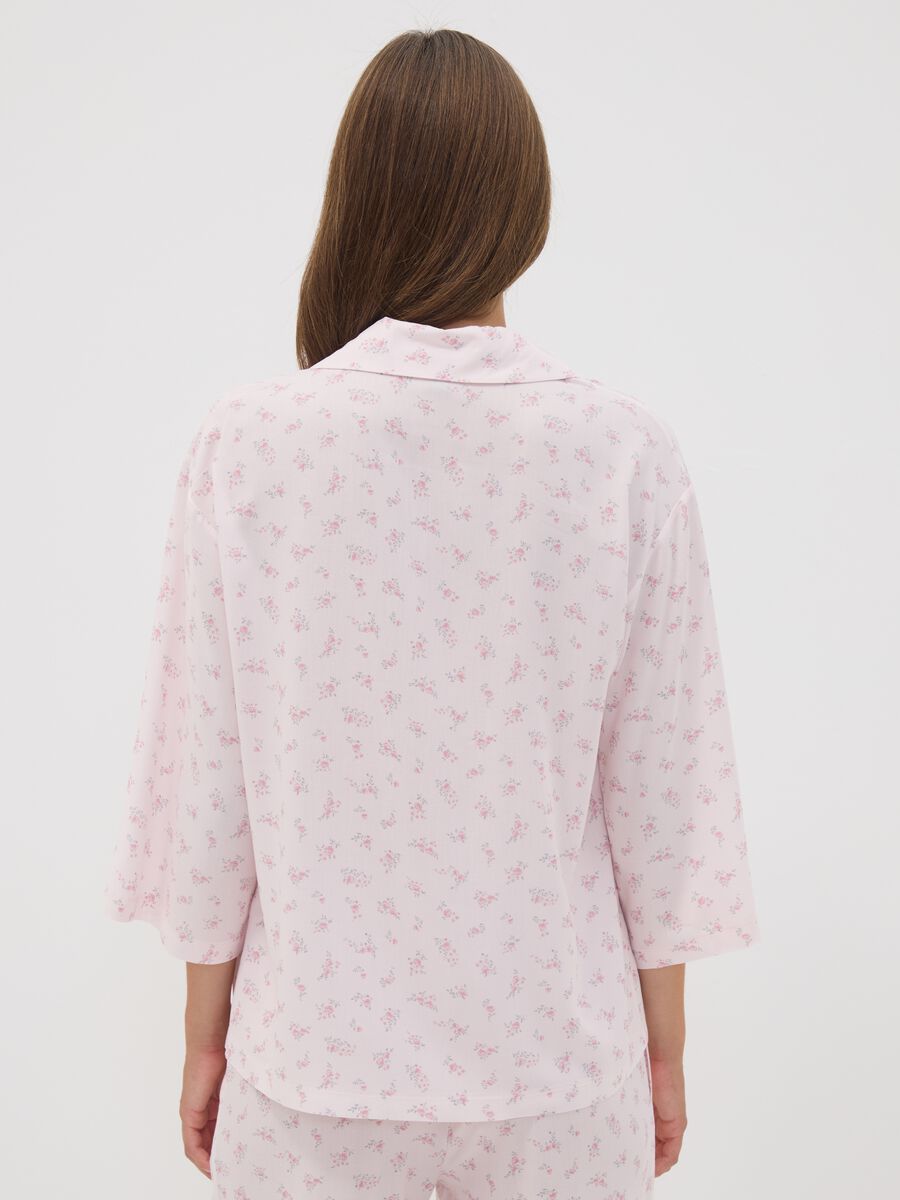 Pink floral pure viscose pyjama T-shirt_3