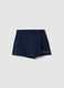 Blue Stretch Cotton Shorts for Girls Regular Fit with Sequins_0