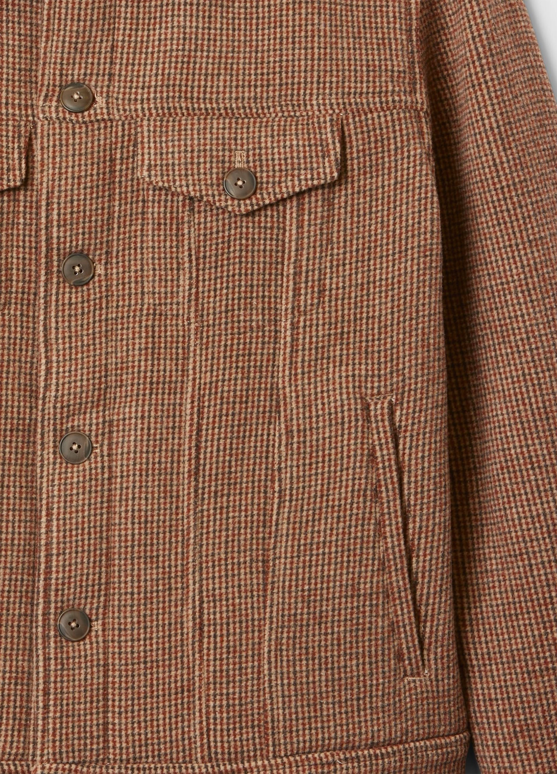 Short jacket with micro check pattern
