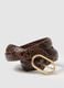Multicoloured python slim fit belt with gold buckle_2