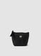Black zip-up pouch with bow detail_0