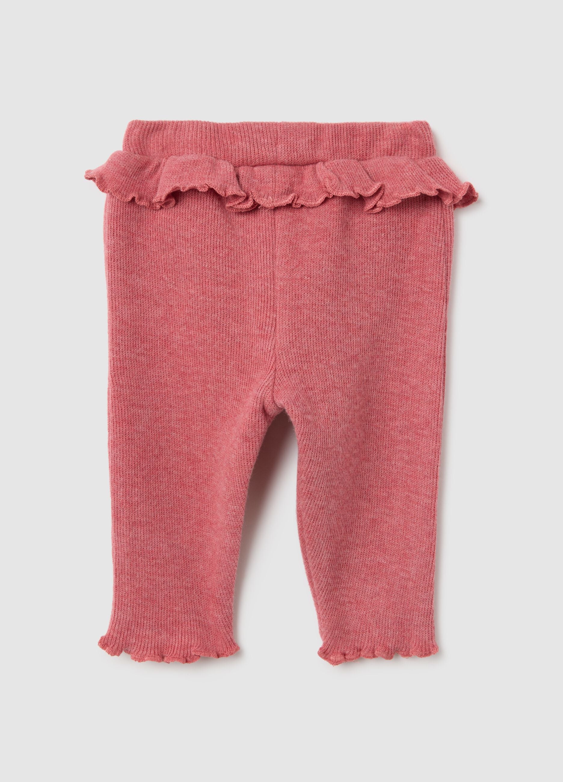 Baby Girl Pink Cotton Slim Fit Leggings