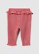 Baby Girl Pink Cotton Slim Fit Leggings_1