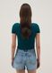 Green stretch cotton short-sleeve T-shirt_3