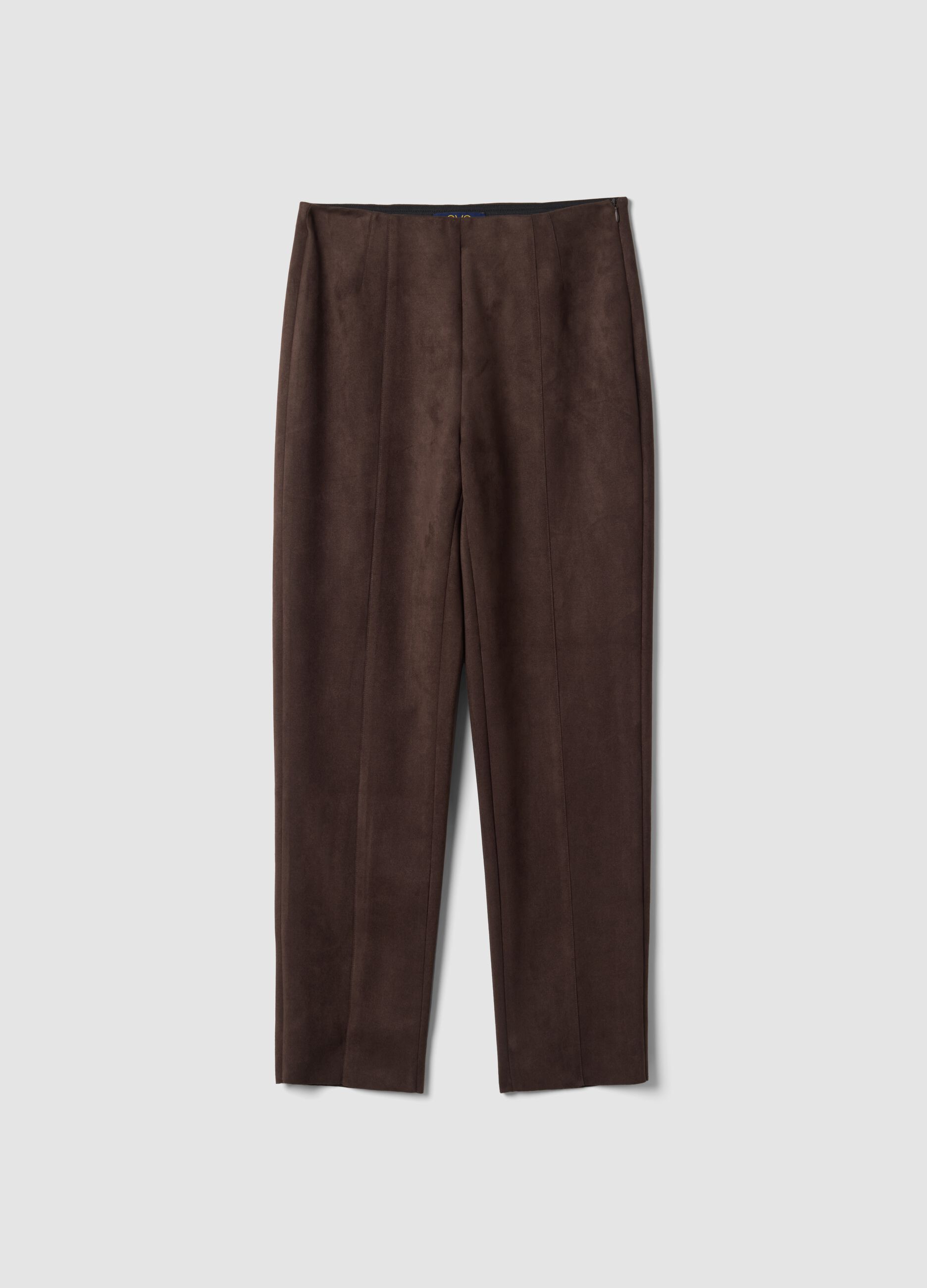 Brown slim-fit stretch leggings
