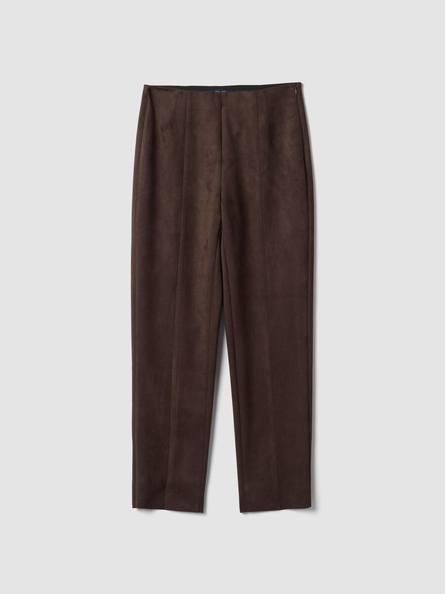 Brown slim-fit stretch leggings_4