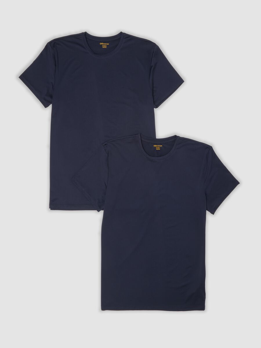 Twin pack of blue stretch microfibre T-shirts, regular fit_4