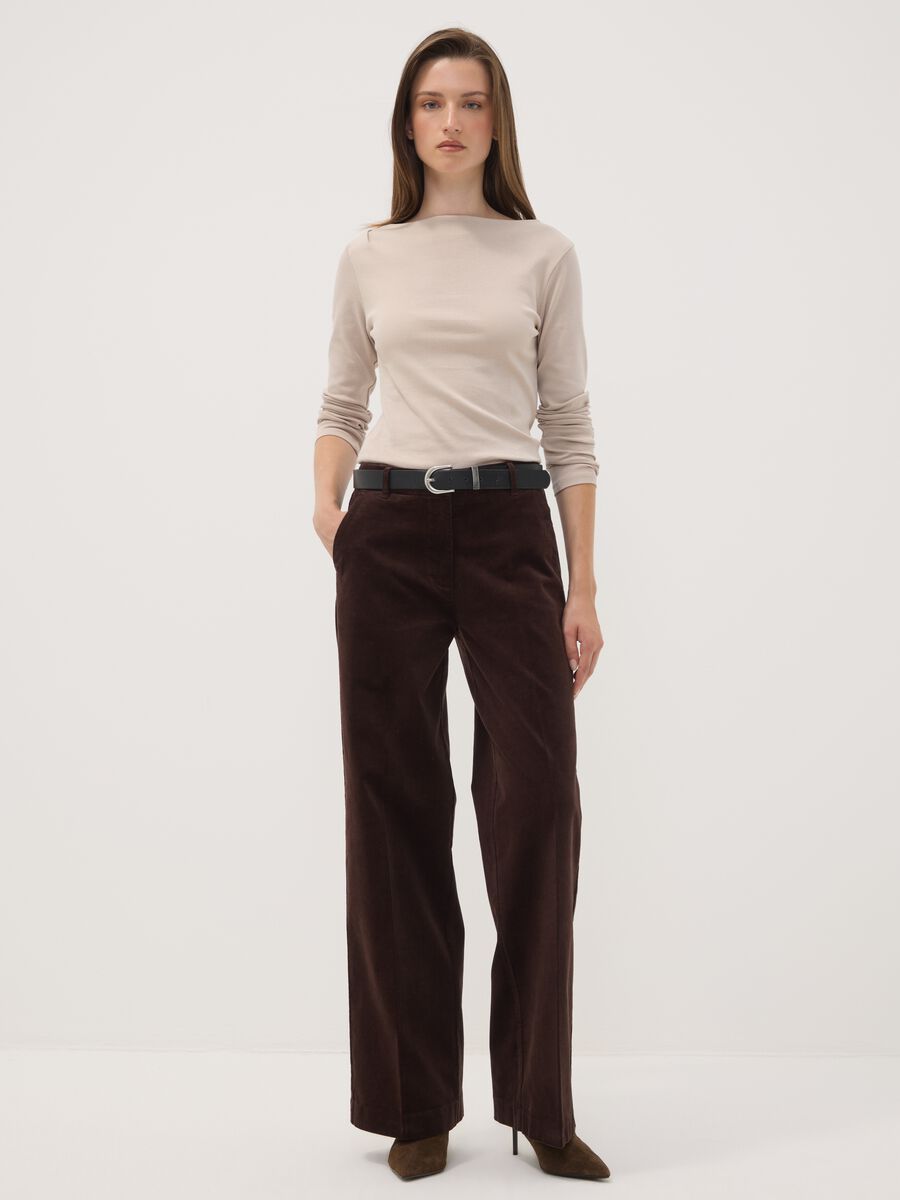 Beige pure cotton crew-neck T-shirt_2