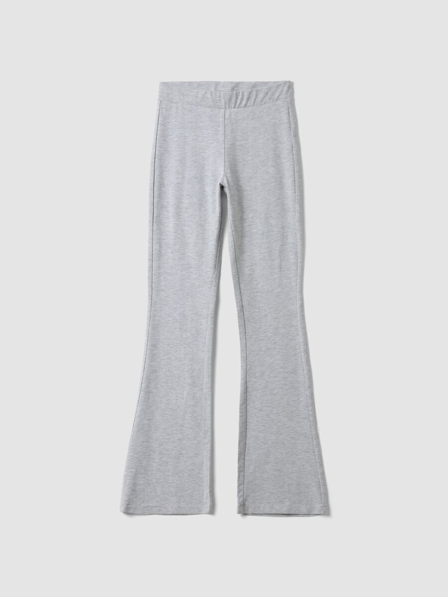 Girls&rsquo; grey flared leggings in stretch organic cotton_3