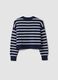 Blue striped viscose-blend crew-neck jumper_2