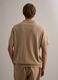 Beige short-sleeve pure cotton polo shirt, regular fit_2