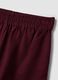 Burgundy viscose-linen blend shorts with elasticated waistband, regular fit_5