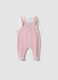 Pink and white organic cotton-blend set with Minnie embroidery for baby girl_0