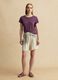 Purple short-sleeved pure linen T-shirt, regular fit_1