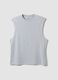 Light blue pure cotton regular-fit tank top_4