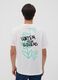 White pure cotton jersey T-shirt with "Water your Flowers" print, regular fit_3