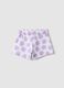 Short in puro cotone bianco da bimba regular fit con stampe_1