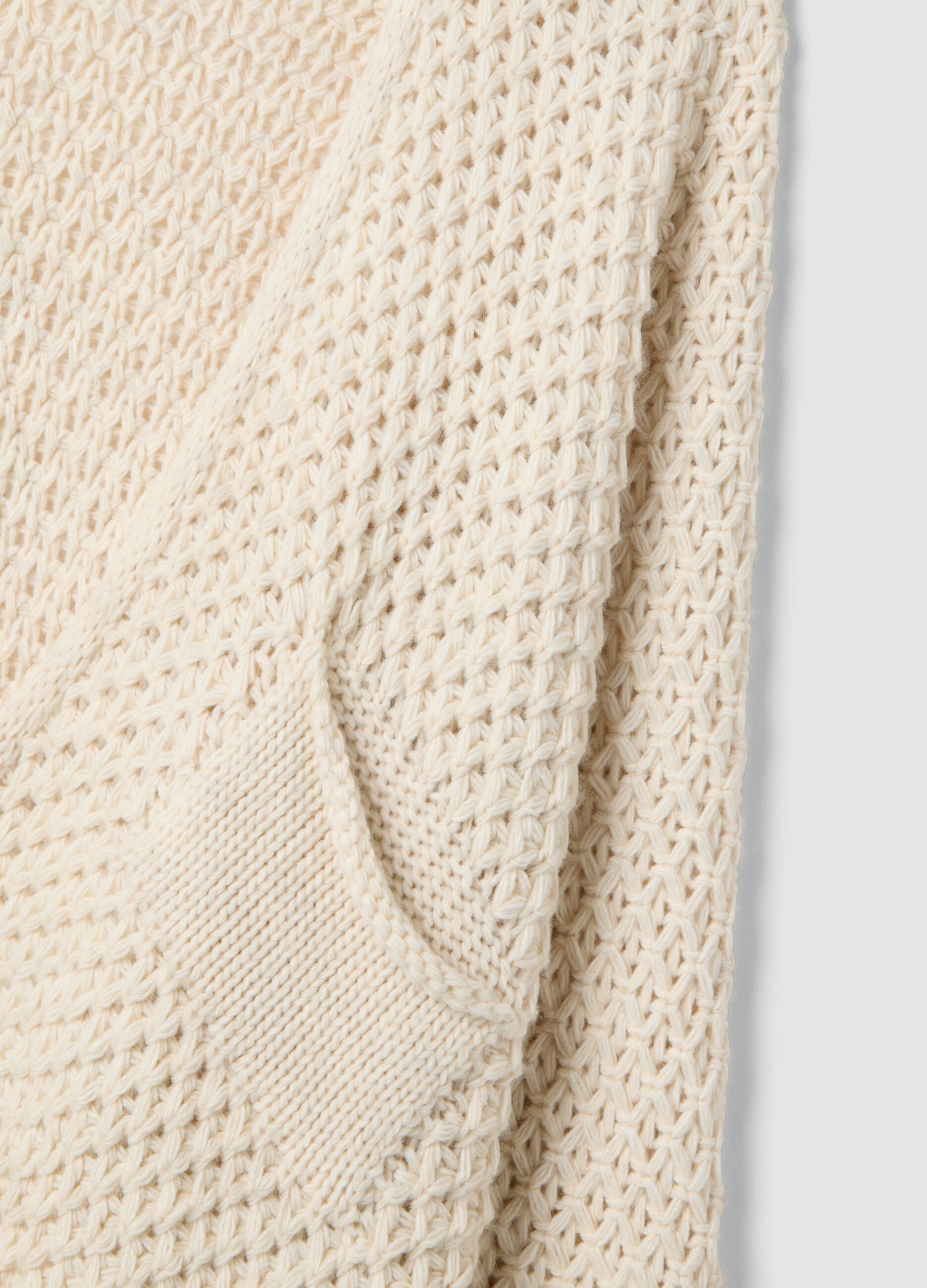 Beige Regular Fit Cable Knit Cardigan