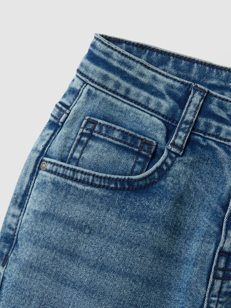 Slim fit stretch denim blue jeans for boys_2