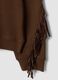 Brown cotton-blend crew-neck sweatshirt with fringes, regular fit_1